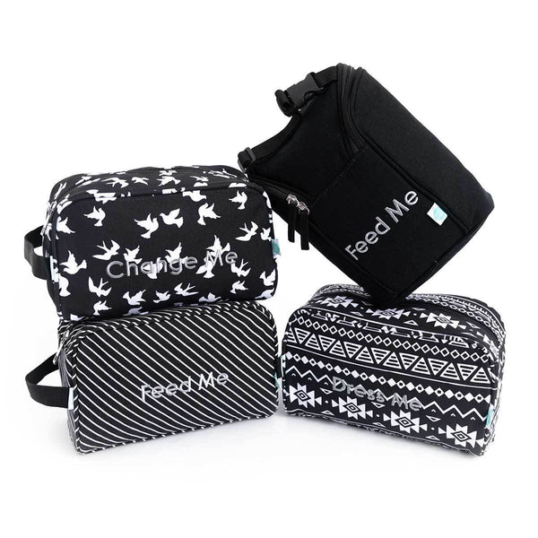 HAMUR Baby Bag Organizer, Portable Stroller Mini Diaper Bag Pouches Travel Gear, Foldable Newborn Baby Essentials Carriage Bag for Boys & Girls